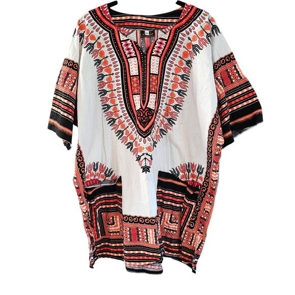 Raan Pah Muang African Tribal Dashiki Shirt or Dress Multicolor Boho Hippie XXL - Picture 1 of 7